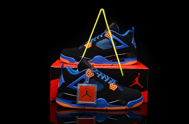 Air Jordan 4 Men Shoes Blue/Black Online